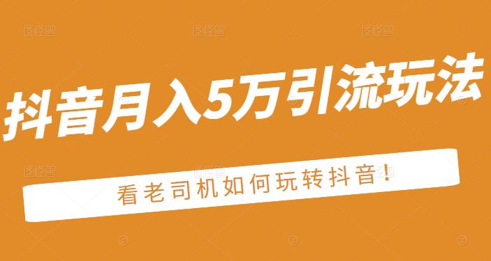 老古董·抖音月入5万引流玩法，看看老司机如何玩转抖音(附赠：抖音另类引流思路)-上品源码网