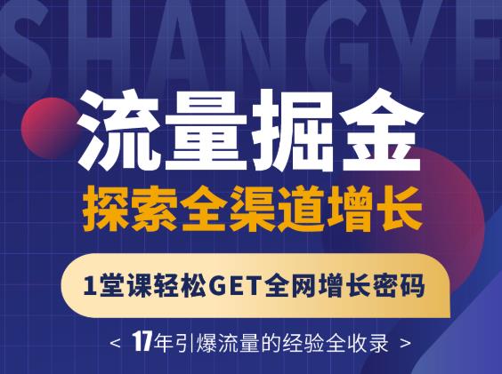 张琦流量掘金探索全渠道增长，1堂课轻松GET全网增长密码-上品源码网