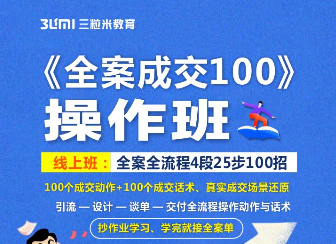 《全案成交100》全案全流程4段25步100招，操作班-上品源码网