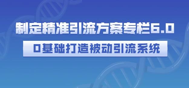 制定精准引流方案专栏6.0，0基础打造被动引流系统-上品源码网