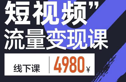 短视频流量变现课，学成即可上路，抓住时代的红利-上品源码网