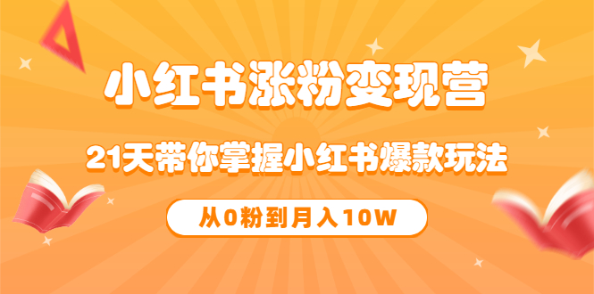 《小红书涨粉变现营》21天带你掌握小红书爆款玩法 从0粉到月入10W-上品源码网