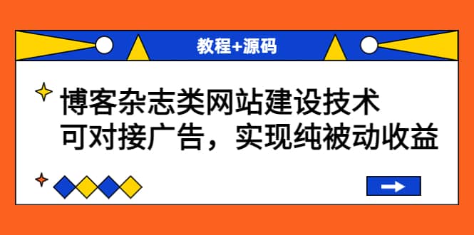 博客杂志类网站建设技术，可对接广告，实现纯被动收益（教程 源码）-上品源码网