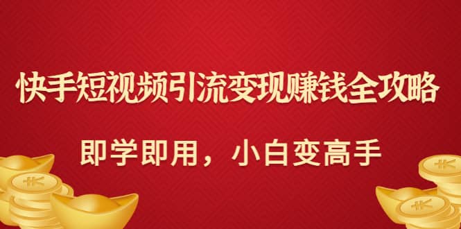 快手短视频引流变现赚钱全攻略：即学即用，小白变高手（价值980元）-上品源码网