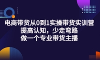 电商带货从0到1实操带货实训营:提高认知,少走弯路,做一个专业带货主播-上品源码网