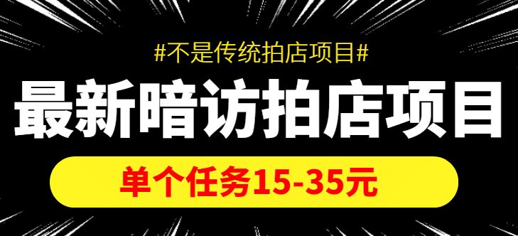 【信息差项目】最新暗访拍店项目，单个任务15-35元（不是传统拍店项目）-上品源码网