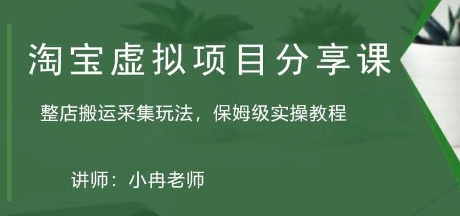 淘宝虚拟整店搬运采集玩法分享课：整店搬运采集玩法，保姆级实操教程-上品源码网