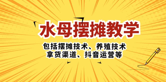 水母·摆摊教学，包括摆摊技术、养殖技术、拿货渠道、抖音运营等-上品源码网