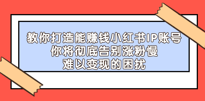 教你打造能赚钱小红书IP账号，了解透彻小红书的真正玩法-上品源码网