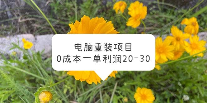 电脑系统重装项目，0成本一单利润20-30-上品源码网