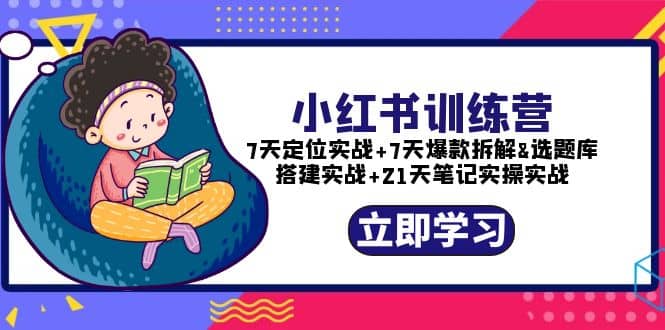 小红书训练营：7天定位实战 7天爆款拆解 选题库搭建实战 21天笔记实操实战-上品源码网