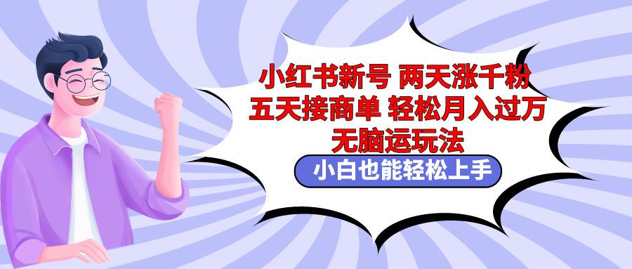 小红书新号两天涨千粉五天接商单轻松月入过万 无脑搬运玩法 小白也能轻…-上品源码网