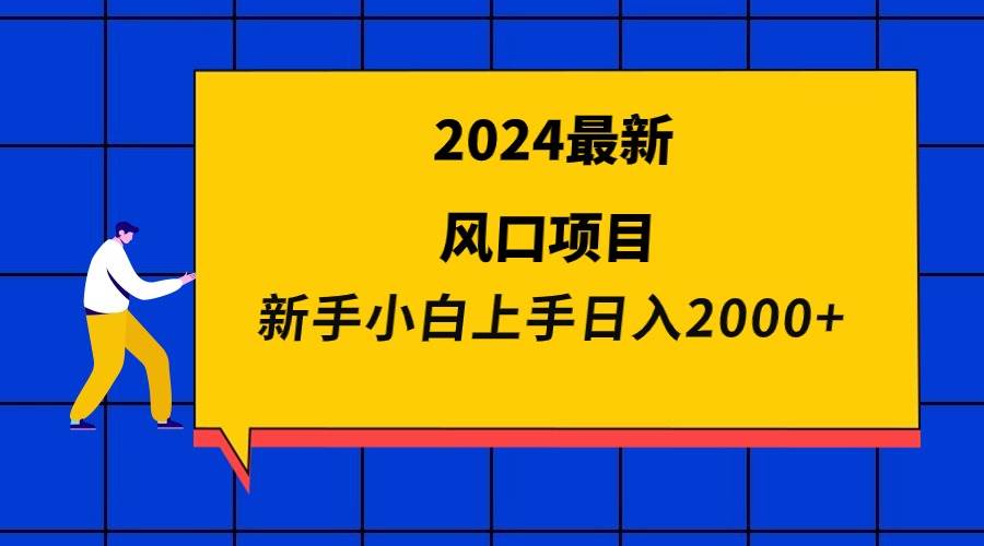 2024最新风口项目 新手小白日入2000+-上品源码网