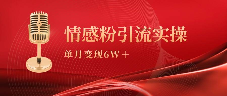 单月变现6w+，情感粉引流变现实操课-上品源码网