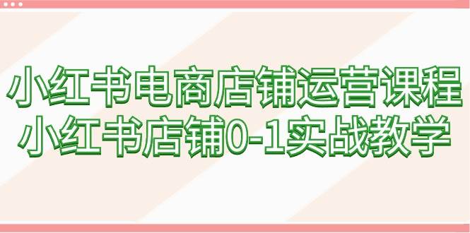 小红书电商店铺运营课程，小红书店铺0-1实战教学（60节课）-上品源码网