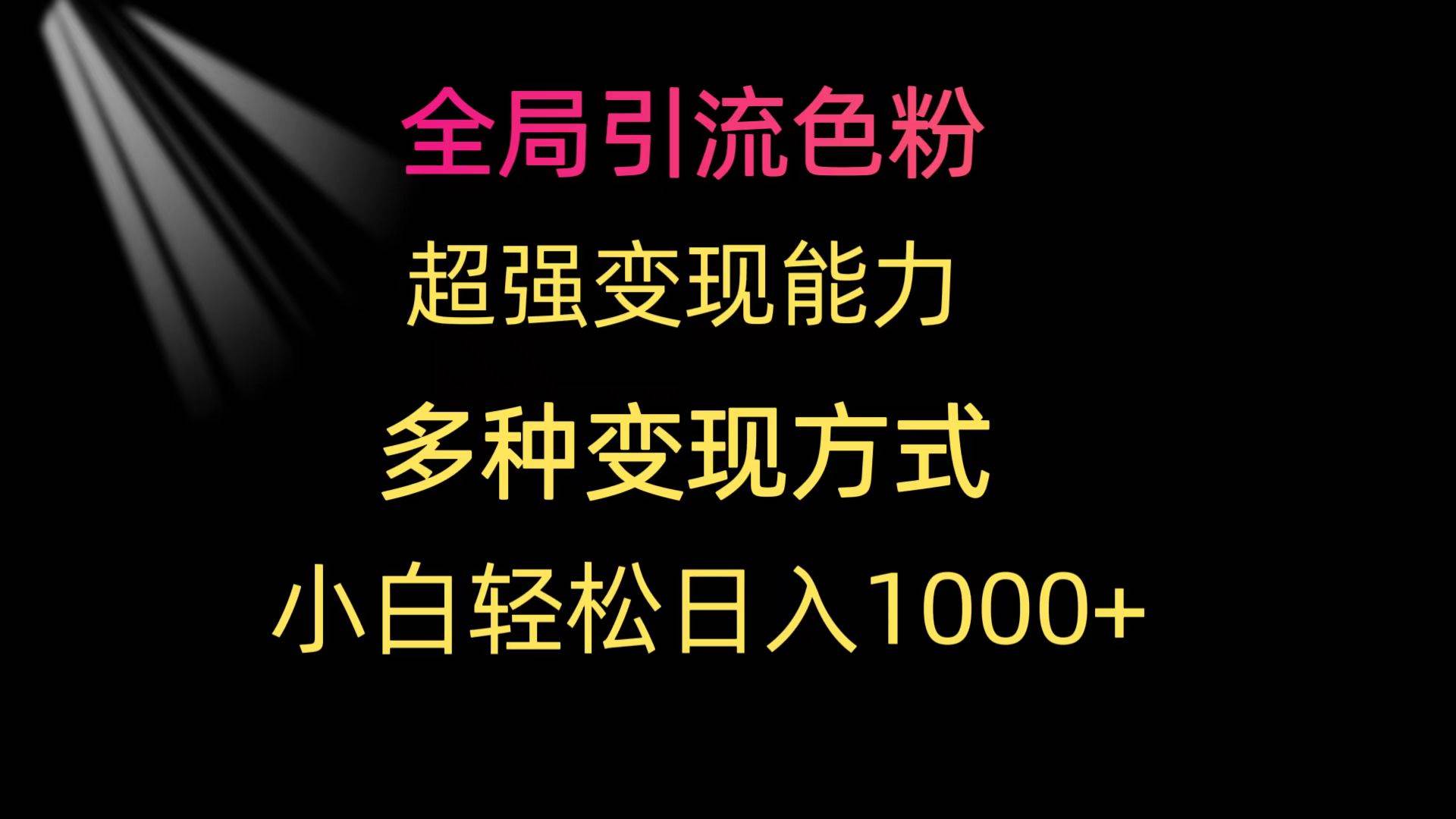 全局引流色粉 超强变现能力 多种变现方式 小白轻松日入1000+-上品源码网