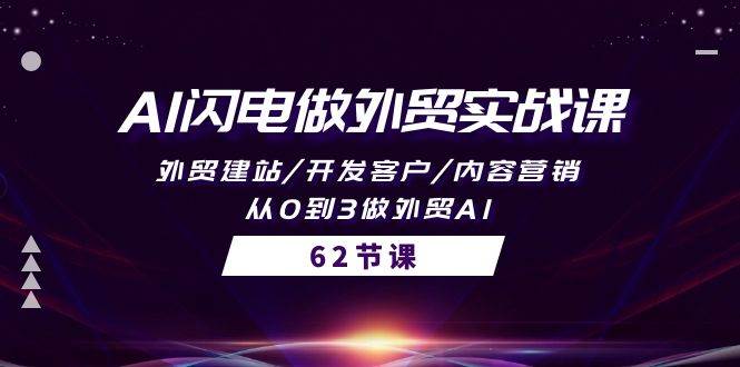 AI闪电做外贸实战课，外贸建站/开发客户/内容营销/从0到3做外贸AI-62节-上品源码网