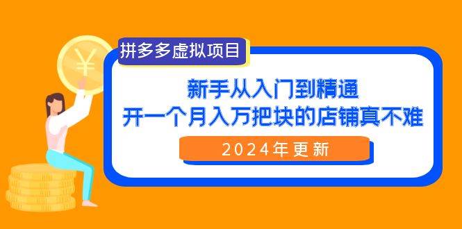 拼多多虚拟项目：入门到精通，开一个月入万把块的店铺 真不难（24年更新）-上品源码网