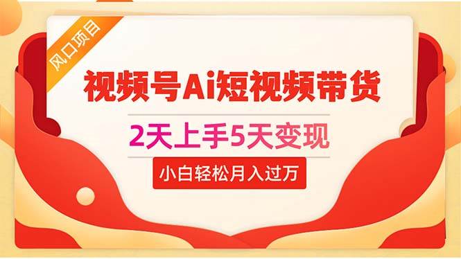 2天上手5天变现视频号Ai短视频带货0粉丝0基础小白轻松月入过万-上品源码网