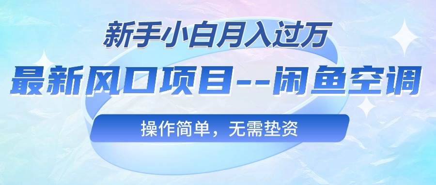 最新风口项目---闲鱼空调，新手小白月入过万，操作简单，无需垫资-上品源码网