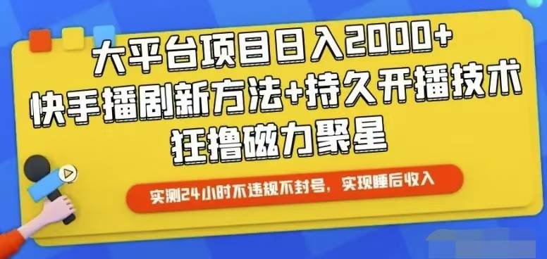 快手24小时无人直播，真正实现睡后收益-上品源码网