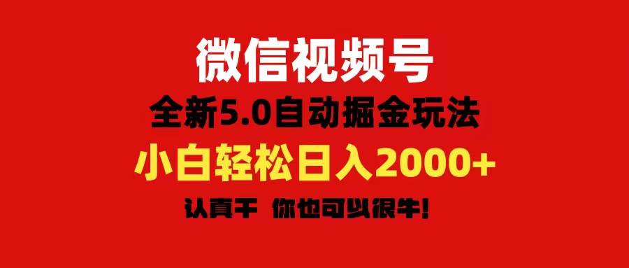 微信视频号变现，5.0全新自动掘金玩法，日入利润2000+有手就行-上品源码网