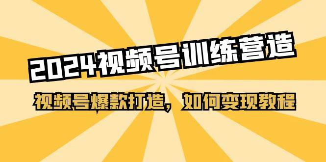 2024视频号训练营，视频号爆款打造，如何变现教程（20节课）-上品源码网