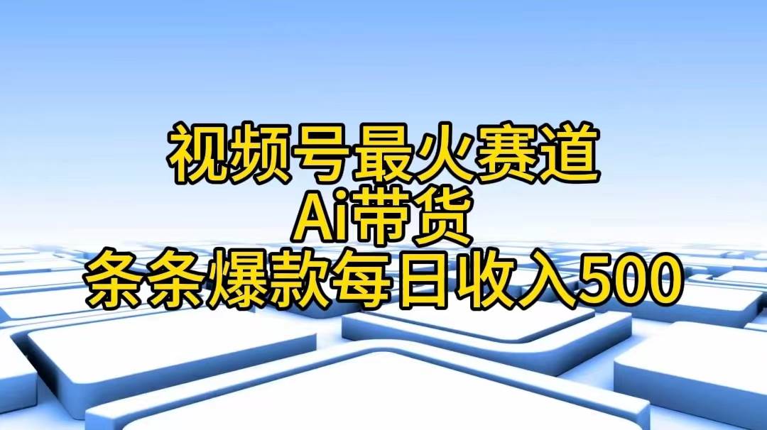 视频号最火赛道——Ai带货条条爆款每日收入500-上品源码网