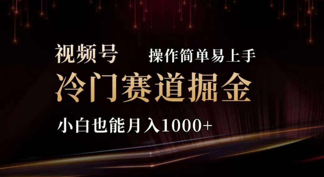 2024视频号冷门赛道掘金，操作简单轻松上手，小白也能月入1000+-上品源码网