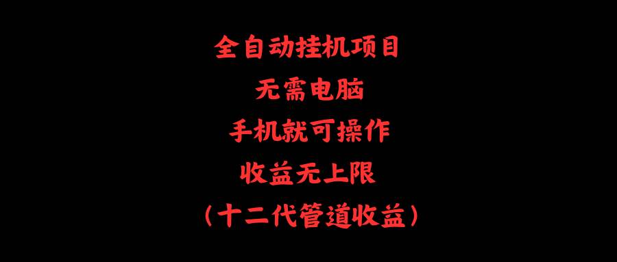 全自动挂机项目，无需电脑，手机就可操作，收益无上限-上品源码网