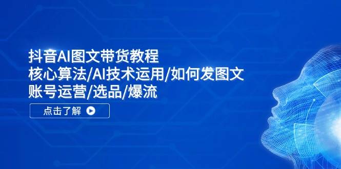 抖音AI图文带货教程：核心算法/AI技术运用/如何发图文/账号运营/选品/爆流-上品源码网