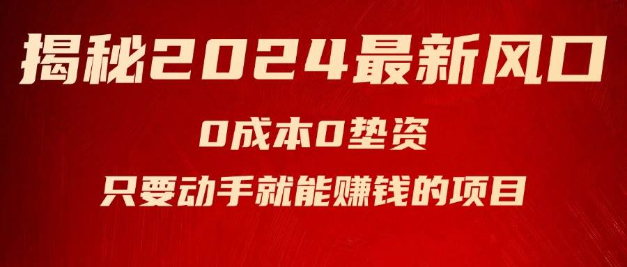 揭秘2024最新风口，新手小白只要动手就能赚钱的项目—空调-上品源码网