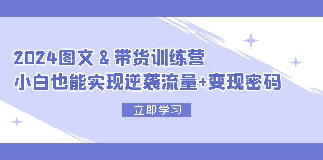 2024 图文+带货训练营，小白也能实现逆袭流量+变现密码-上品源码网