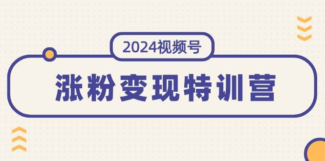 2024视频号-涨粉变现特训营：一站式打造稳定视频号涨粉变现模式（10节）-上品源码网