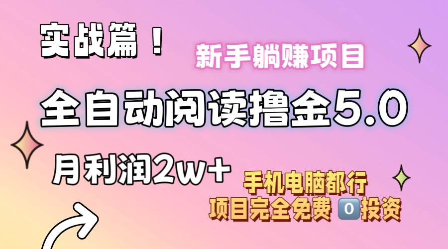 小说全自动阅读撸金5.0 操作简单 可批量操作 零门槛！小白无脑上手月入2w+-上品源码网