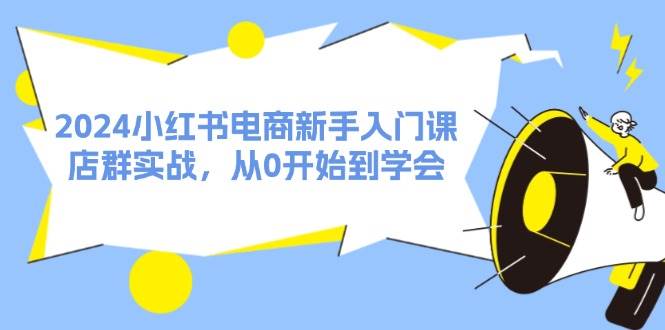 2024小红书电商新手入门课，店群实战，从0开始到学会（31节）-上品源码网