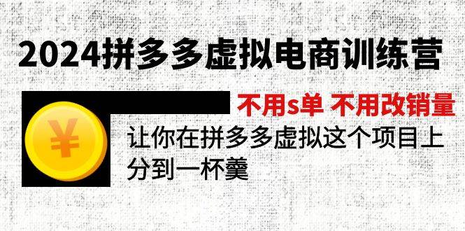 2024拼多多虚拟电商训练营 不s单 不改销量  做虚拟项目分一杯羹(更新10节)-上品源码网