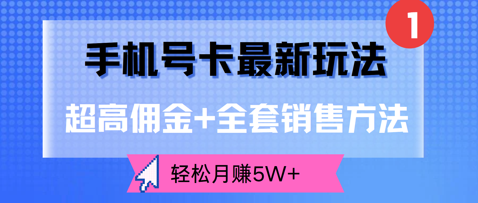 超高佣金+全套销售方法，手机号卡最新玩法，轻松月赚5W+-上品源码网