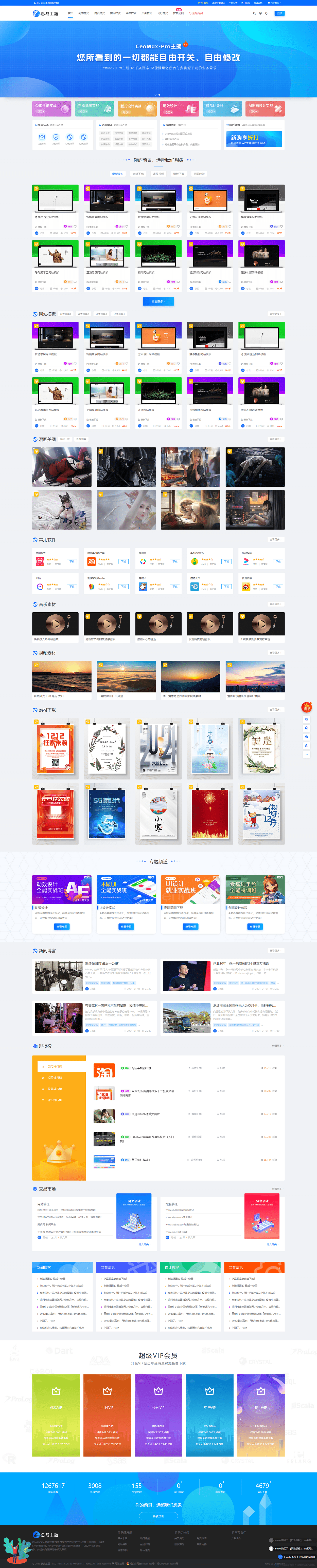 总裁主题CeoMax-Pro_v7.6 开心版-WordPress 资源展示型下载类主题-上品源码网