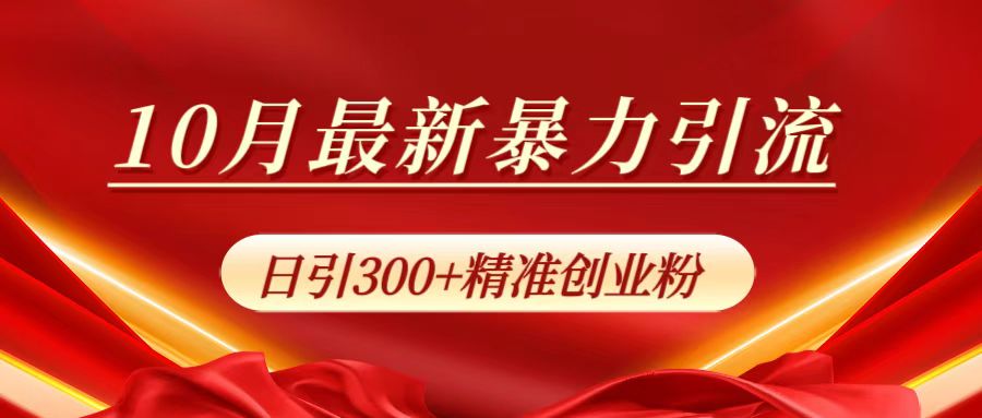 10月最新暴力引流，日引300+精准创业粉-上品源码网