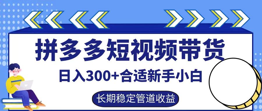 拼多多短视频带货日入300+实操落地流程-上品源码网